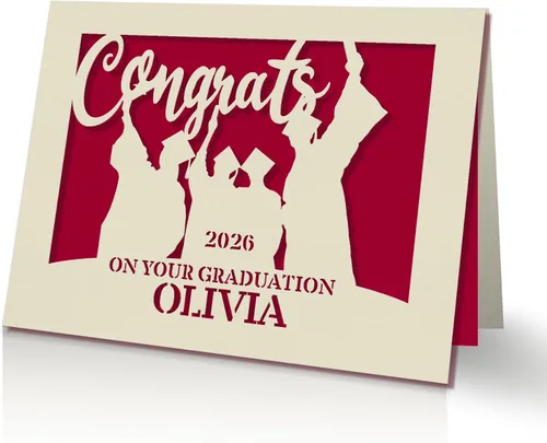 Miniatura 5 de EDSG Tarjetas de graduación personalizadas, felicitaciones, regalo de graduación, suministros de decoración de graduación, corte de papel láser