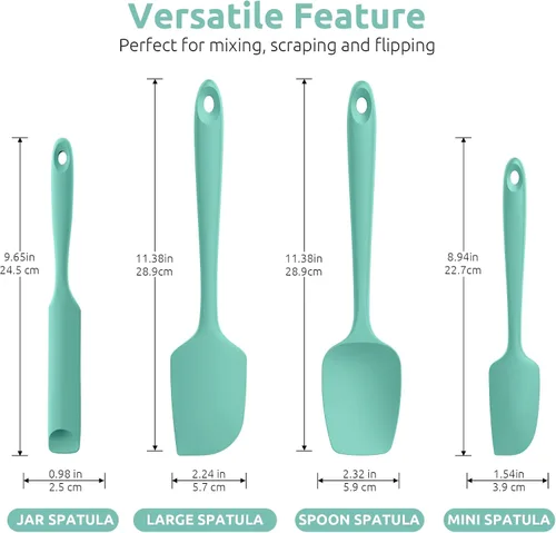 Miniatura 2 de U-Taste Espátulas de silicona resistentes al calor de 600ºF: Raspador de horneado de silicona flexible de grado alimentario, utensilios de cocina