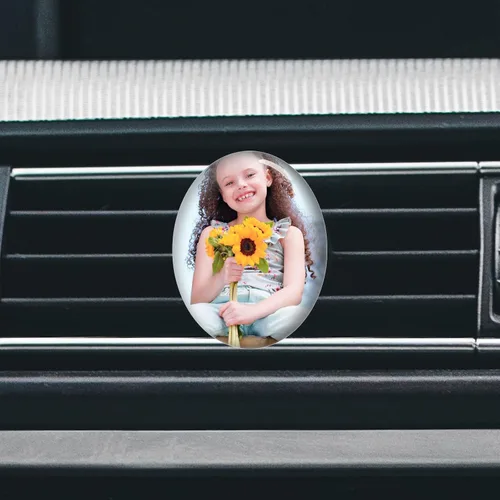 Miniatura 9 de Accesorios personalizados para ventilación de coche con foto y texto, clips personalizados para ventilación de aire para mujeres, hombres, niños