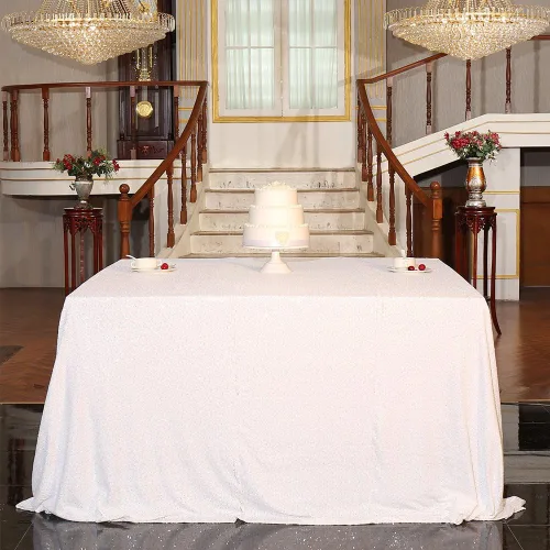 Miniatura 119 de PartyDelight Mantel de lentejuelas redondo de 50 pulgadas, color dorado claro, adorno de mesa para decoración de bodas, fiestas, cumpleaños