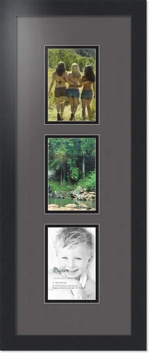 Miniatura 267 de ArtToFrames Marco de fotos tipo collage con estera doble con 3 aberturas de 5x7 y marco negro satinado Uva