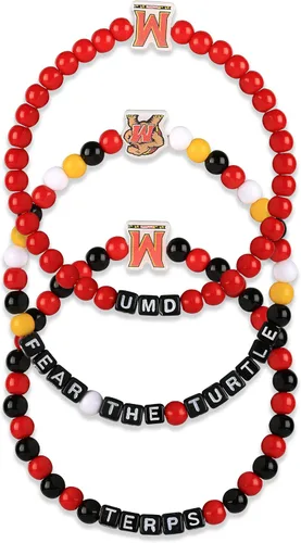 Miniatura 72 de FOCO NCAA unisex-adulto Paquete de 3 Pulseras de la Amistad con Cuentas con Logotipo de Equipo Universitario de la NCAA Oficialmente Licenciadas