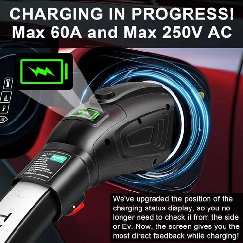 Miniatura 3 de Adaptador de nivel 2 Tesla a J1772 60A NACS a J1772, adaptador de cargador EV compatible con conector de pared Tesla, destino, cargador móvil