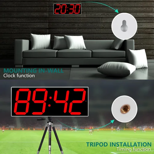 Miniatura 6 de West Ocean Reloj de pared LED digital inteligente grande con WiFi de 6 pulgadas de un solo dígito, cuenta regresiva, DST, reloj de pared digital