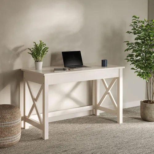 Miniatura 4 de Lavish Home - Escritorio de trabajo con patas en forma de X, para oficina, dormitorio, computadora o mesa de manualidades, escritorios de oficina