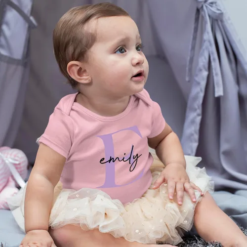 Miniatura 4 de Mameluco de bebé personalizado con inicial y nombre para baby shower Body personalizado para recién nacido Mameluco personalizado Bebe Lindo