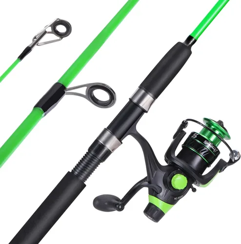 Sougayilang Combo de Caña de Pescar y Carrete para Pesca de Bagre, Combo Giratorio de 2 Piezas, Caña de Pescar Duradera de Grafito y Blancos de