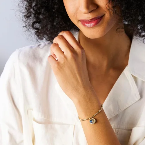 Miniatura 5 de DEMDACO Pulsera elástica de piedra natal para mujer, talla única, se adapta a la mayoría de pulseras de cristal y latón