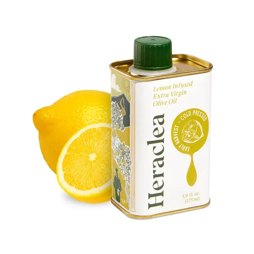 Heraclea - Aceite de oliva extra virgen infundido con limón - Aceite de oliva orgánico - Extra virgen - Prensado en frío - Aceite de oliva virgen