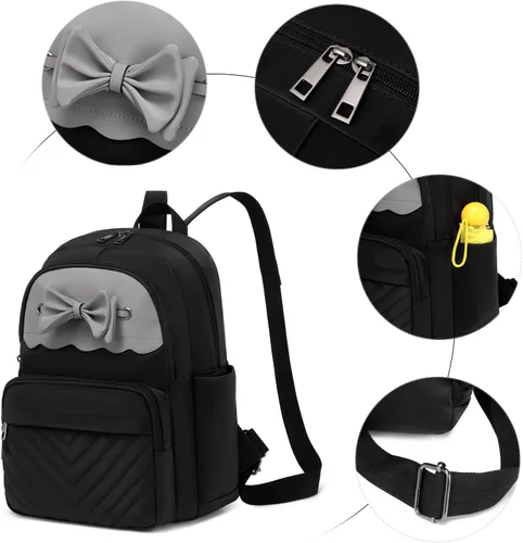 Miniatura 5 de MYHOZEE Bolso tipo mochila para mujer, Black01, Mochilas Daypack