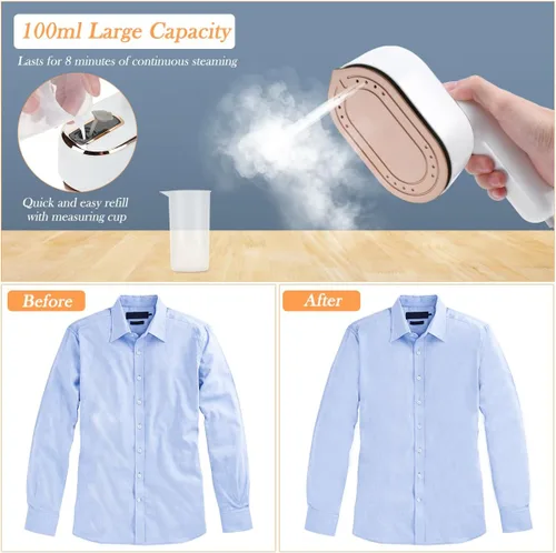 Miniatura 4 de Mini Plancha de Vapor para Ropa, Biupky Vaporizador de Viaje para Ropa Portátil, Mini Plancha de Vapor Micro Vaporizador Manual Soporte para Blanco