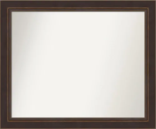 Miniatura 70 de Amanti Art Espejo de baño de bronce para sobre el fregadero, 24 x 24 pulgadas, espejo cuadrado de bronce Lara para tocador, marco de madera