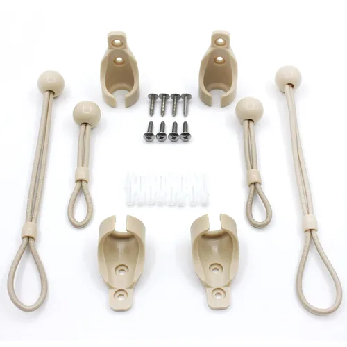 Miniatura 3 de Kit elástico universal para sombrillas, persianas enrollables opacas (color beige oscuro, kit de 2 unidades)