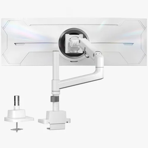 Miniatura 9 de monTEK Brazo para monitor ultra ancho de 17-57 pulgadas para pantallas de hasta 59.4 libras, soporte ajustable de pantalla curva única de aluminio