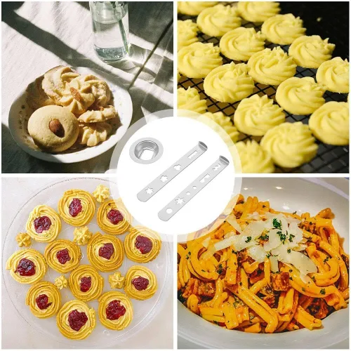 Miniatura 8 de Accesorio de prensa de pastelería para hacer galletas, accesorio para picadora de carne de acero inoxidable, cortadores de masa para hornear