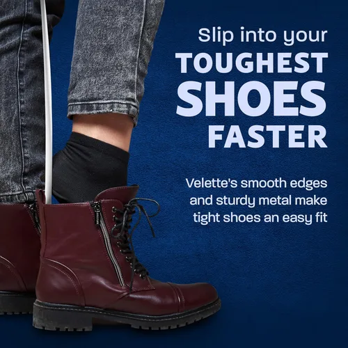 Miniatura 8 de Velette Metal Shoe Horn - Shoe Horns for Seniors, Men, Women and Kids - Shoehorn Helper for Boots and Shoes
