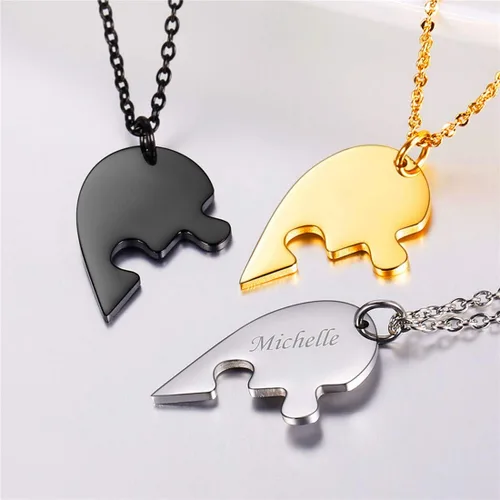 Miniatura 4 de U7 BFF Collar para 23456 Muchachos, Mujeres, Acero Inoxidable, Personalizado, Familia, Hermandad, Amistad, Personalizado, Nombre del Mejor Amigo
