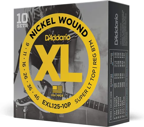 Miniatura 51 de D'Addario XL EXL115-10P - Cuerdas de níquel para guitarra eléctrica de 6 cuerdas, entonación perfecta, sensación consistente, durabilidad fiable