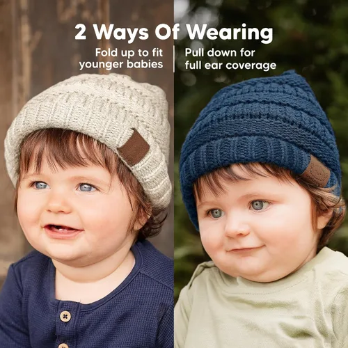 Miniatura 111 de KeaBabies 3-Pack Baby Beanies for Boys, Girls - Stretchy Knit Baby Hats, Cute Newborn