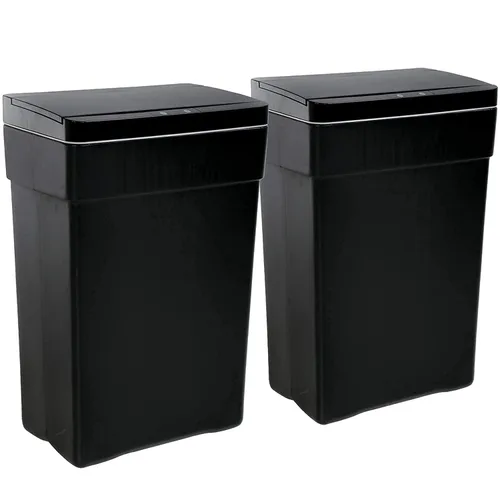 Miniatura 10 de Basurero automático de 50 litros/13.2 galones para cocina, sin contacto, de alta capacidad, resistente a las manchas, con tapa (1, negro)