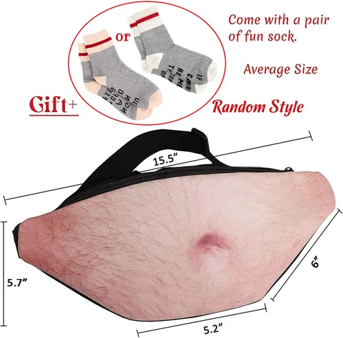 Miniatura 4 de Riñonera para el vientre, bolsa de cintura para papá, regalo de broma para adultos, padre, marido y hombres, con calcetines divertidos