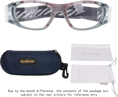 Miniatura 7 de N/A'' Gafas deportivas para niños, baloncesto, fútbol, entrenamiento, seguras, antiniebla, 7-12 Marco Gris Almohadilla Naranja