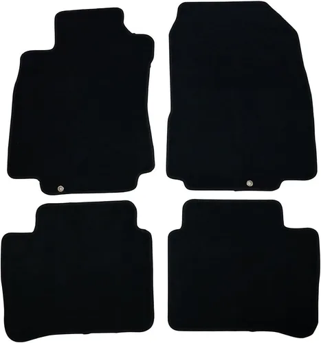 IKON MOTORSPORTS - Alfombrillas compatibles con Nissan Versa 2007-2012, 4 alfombras delanteras de nailon negro para protección de suelo interior por