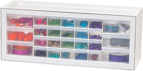 Miniatura 11 de IRIS USA Cajones de almacenamiento pequeños de plástico, 10 cajones - 2 paquetes, caja de herramientas para maestros apilable, organizador de piezas