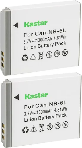 Miniatura 4 de Kastar Paquete de 1 batería NB-6L de 3.7 V 1300 mAh de repuesto para Canon Canon NB-6L NB6L, NB-6LH NB6LH, cargador Canon CB-2LY, Canon IXUS 85 es