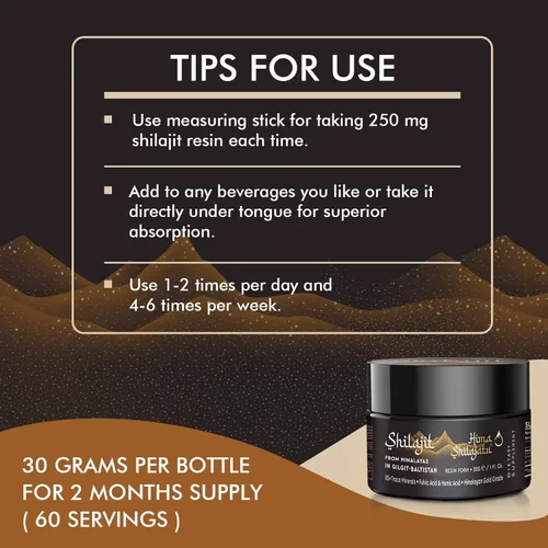 Miniatura 6 de Shilajit - Shilajit Pure Himalayan Shilajit - Shilajit 100% puro de grado dorado con ácido fúlvico y 85+ minerales traza complejo para energía