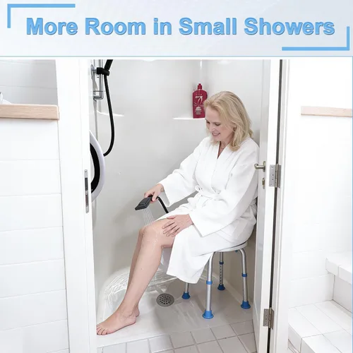 Miniatura 2 de SOUHEILO Silla de ducha ajustable para ducha interior, taburete de ducha redondo elegible para HSA/FSA para bañera interior, asiento de ducha sin