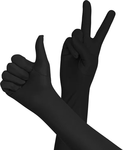 Miniatura 4 de Skeleteen Guantes de ópera de satén negro, guantes de codo flapper de los años 20, 1 par, Negro