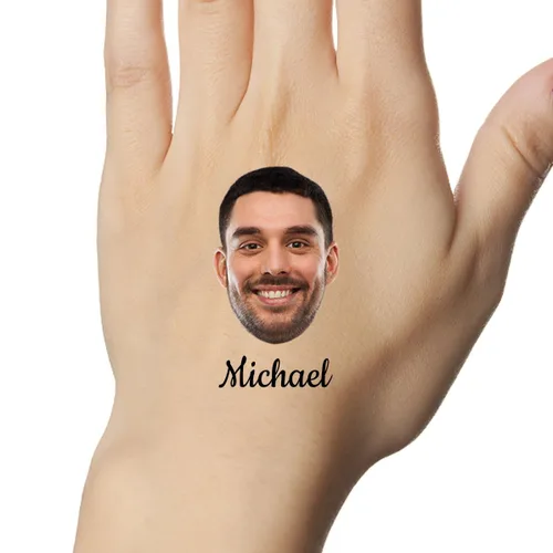 Miniatura 3 de YESCUSTOM Tatuajes temporales personalizados con foto, tatuaje facial personalizado con logotipo para adultos, parejas, mujeres, hombres, tatuajes