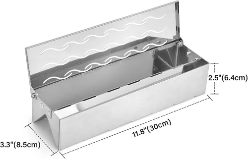 Miniatura 2 de Skyflame Caja de acero inoxidable para ahumar astillas de madera/ahumar – Accesorios universales para parrilla de sabor ahumado apto para parrilla