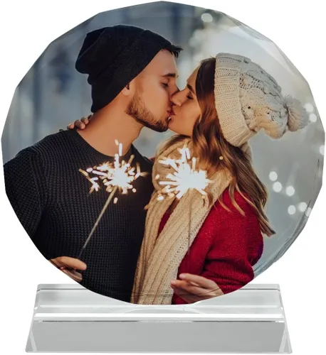 Miniatura 11 de ITODA Marco personalizado con tu foto de corazón personalizado de cristal 3D para boda, cumpleaños, nacimiento del bebé, día de San Valentín Corazón
