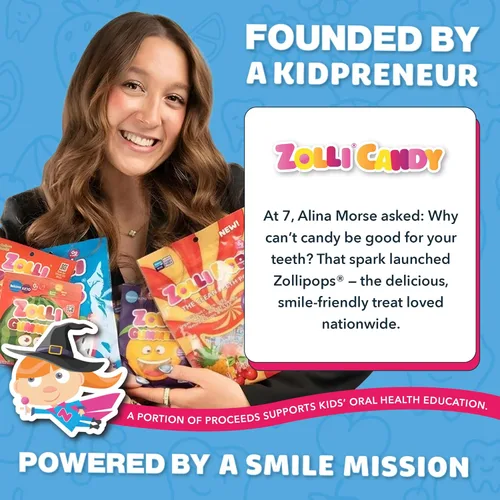 Miniatura 6 de Zollipops Caramelo y manzana verde, 10.4 onzas, sin azúcar, sin alergias, vegano, apto para dieta cetogénica y diabética, caramelo de dientes limpios