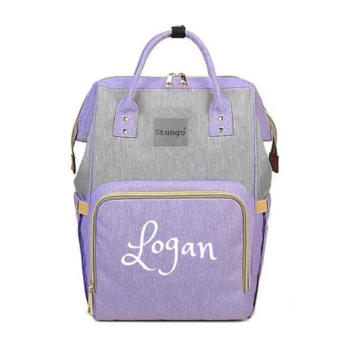 Miniatura 20 de Bolsa de pañales grande personalizada, bolsa de mano, mochila - Monograma personalizado bordado para bebé/bolsa de bebé (negro)