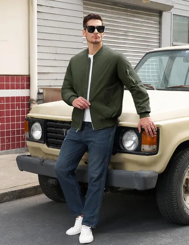Miniatura 2 de TACVASEN - Chaqueta bomber para hombre, cortavientos, chaqueta térmica acolchada, abrigada, para invierno