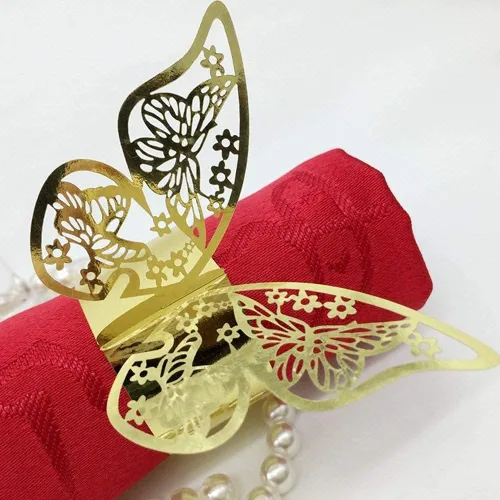 Miniatura 8 de 50 servilleteros de mariposa cortados con láser para cenas, mesas, diarios, bodas, aniversarios, fiestas, decoración de baby shower, suministros