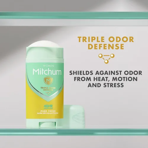 Miniatura 9 de Mitchum Antitranspirante y desodorante invisible sólido 48HR para mujer, Pure Fresh, 2.7 onzas, paquete de 6
