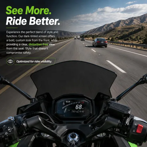 Miniatura 5 de Parabrisas para Ninja 650 ER6F 2020-2025 - PSLER Parabrisas Deflector de Viento Protector Carenado para 650 ER6F 2020-2025 (Negro)