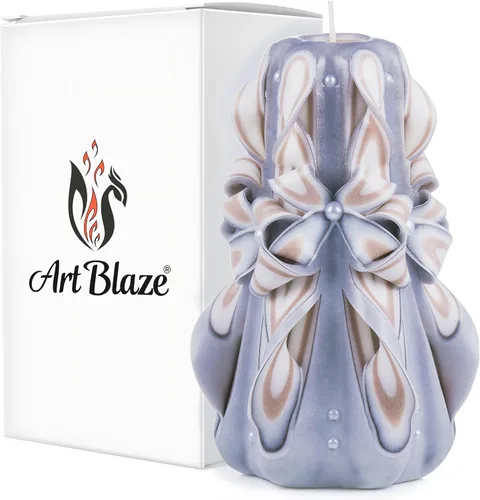 Miniatura 11 de Velas Talladas - Vela Decorativa Grande Hecha a Mano – Vela Espiral Linda de Quemado Largo para Mujeres – Vela de Mesa para Decoración del Hogar
