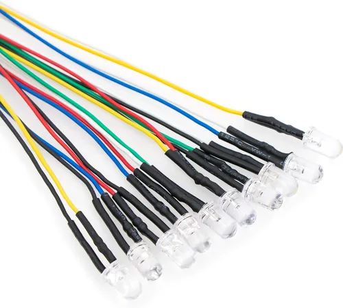 Miniatura 6 de 165 diodos emisores de luces LED precableadas de 12 V 0.197 in (11 colores x 15 piezas) kit surtido de lentes transparentes, blanco cálido, blanco