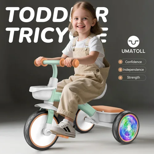 Miniatura 2 de Umatoll Triciclo para Niños Pequeños para niños y niñas de 18 meses a 4 años, juguetes de bicicleta para niños pequeños con asiento ajustable