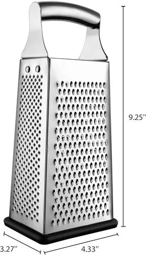Miniatura 10 de Spring Chef Rallador profesional de queso parmesano grande, rallador de caja de metal de acero inoxidable con asa, triturador de alimentos de cocina