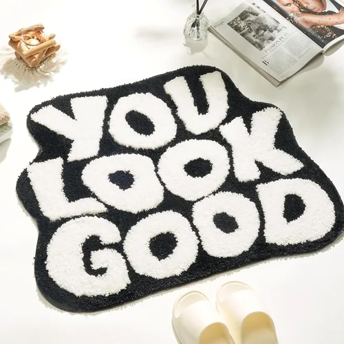 𝗟𝗮𝗿𝗴𝗲 𝟮𝟰" x 𝟯𝟭" Alfombra de Baño "You Look Good" Linda Alfombra de Baño Lindas Alfombras de Baño Divertidas Alfombras de Baño Divertidas Decoración