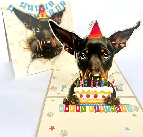 Miniatura 47 de Tarjeta de cumpleaños de perro Beagle 3D emergente – Felicitación de feliz cumpleaños para los amantes de los perros – Tarjeta desplegable