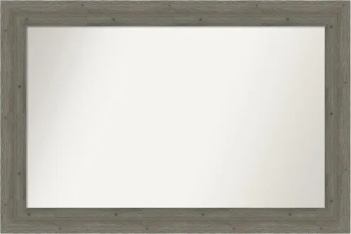 Miniatura 19 de Amanti Art Espejo de baño gris para sobre el fregadero, 27 x 27 pulgadas, espejo de tocador cuadrado gris, marco de madera rústica de campo medio