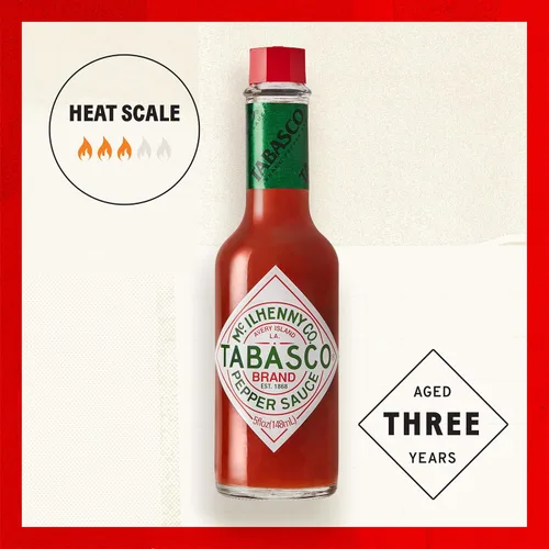 Miniatura 4 de TABASCO - Salsa picante de chile rojo original, picante medio, botella de vidrio, tres ingredientes simples, para salsas, tacos, huevos, pizza