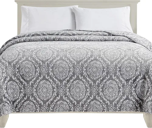 Miniatura 14 de Elegant Comfort Manta de Cama de Vellón de Franela con Estampado Ultra Suave, Colcha Cubrecama Ligera Acogedora y Suave, Manta Decorativa para Todas